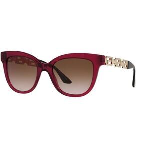 VERSACE dark red acetate gold tone Greek key replacement frames sunglasses
